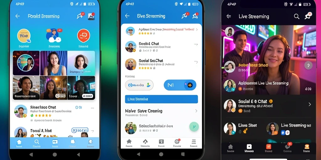 Antarmuka simpel dan interaktif aplikasi Live Streaming 4P4P.
