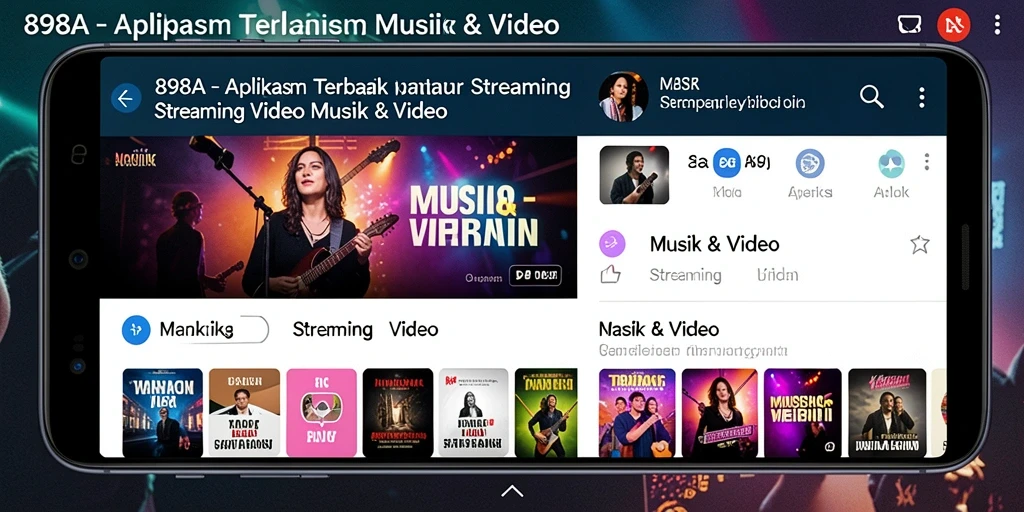 Antarmuka grafik aplikasi Streaming Video 898A yang modern dan mudah digunakan.