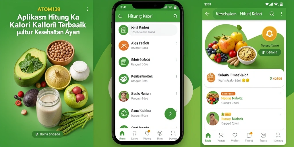 Tampilan antarmuka aplikasi ATOM138 untuk menghitung kalori.