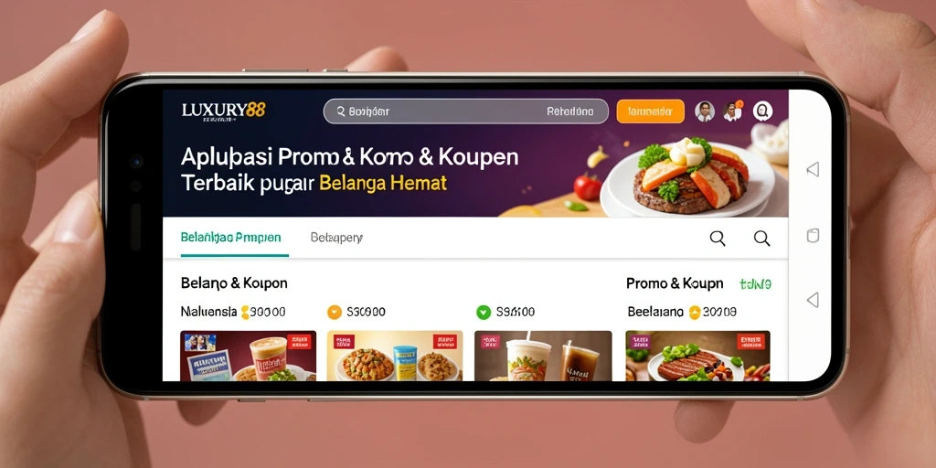 Antarmuka aplikasi LUXURY88 yang memudahkan akses kupon dan promo.