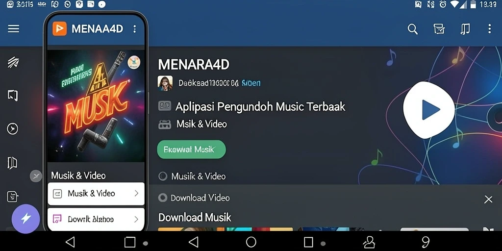 Antarmuka MENARA4D yang modern dan intuitif untuk Download Musik.