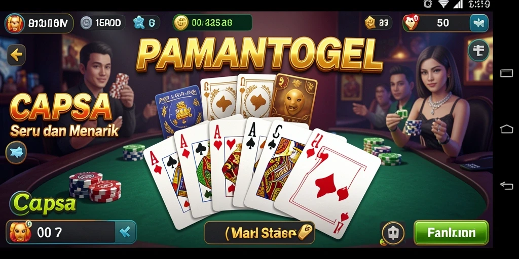 Antarmuka menarik dari game Capsa PAMANTOGEL.