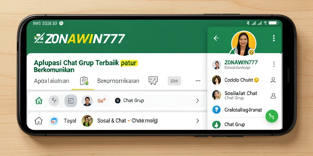 Antarmuka ZONAWIN777 yang sederhana dan fungsional untuk Chat Grup.